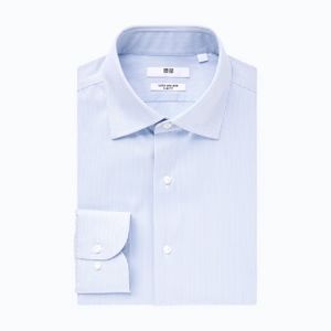 Uniqlo Light Blue Striped Casual Button Down Shirt